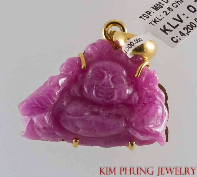 Mặt ruby di lạc bịt vàng 1